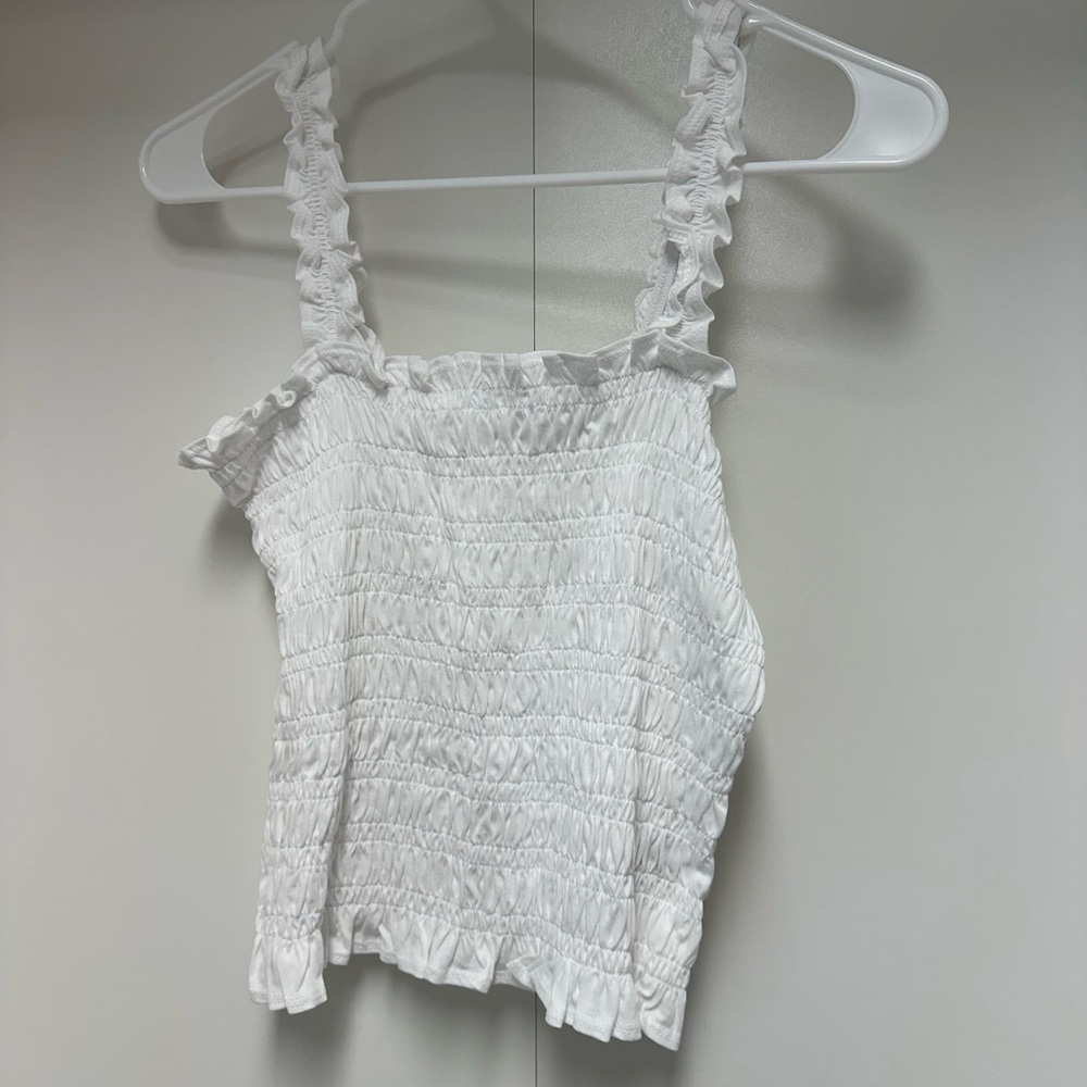 White Ruffled Women's Top